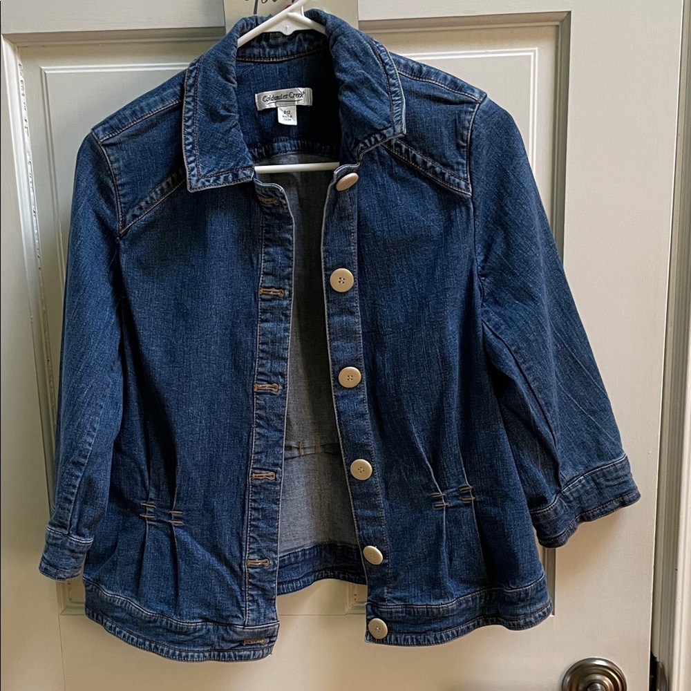 Coldwater Creek Jean jacket Size 12P runs small more like size 6